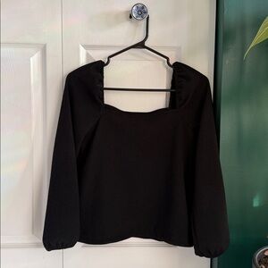 Madewell Crepe Square-Neck Puff-Sleeve Top, Size XXSmall